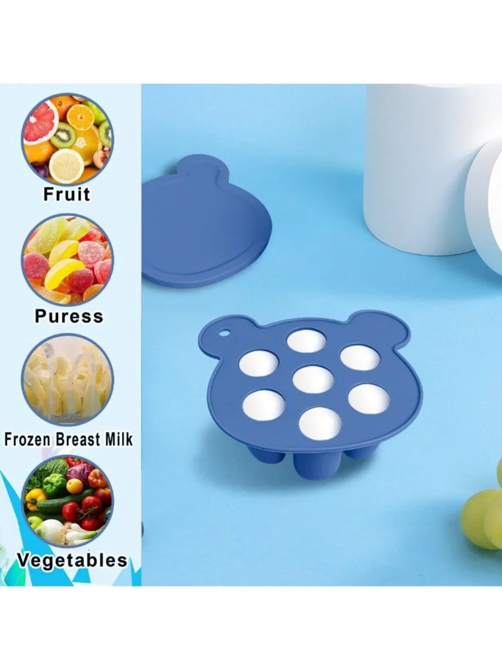 3-in-1 Baby Food Feeder Set - Silicone Popsicle Mold, Teething Toy, BPA Free, 3